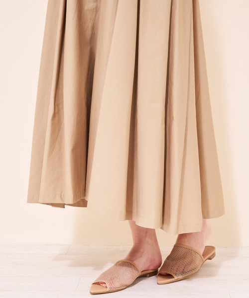 en recre(アンレクレ)の「<接触冷感>タックフレアスカート(スカート・レディース・モスグリーン/Beige/ブラック・2)」の19枚目の写真