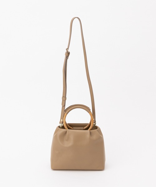 russet（ラシット）の「《repos》ウッディハンドル2WAYトートバッグ(CE-1082-WS)（ショルダーバッグ・レディース・ブラック/モカ・FREE）」の11枚目の写真