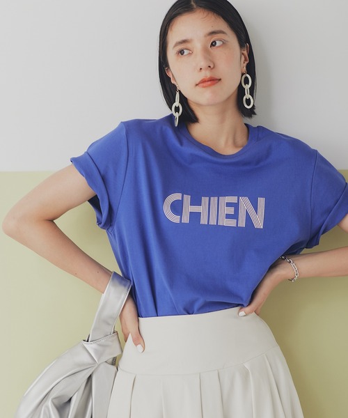 N.（N. Natural Beauty Basic）（エヌエヌナチュラルビューティーベーシック）の「◆グラフィックフレンチロゴＴシャツ（Tシャツ/カットソー・レディース・ブルー/ブラウン/オフホワイト・MEDIUM）」の3枚目の写真