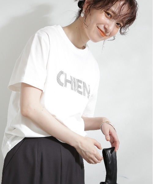 N.（N. Natural Beauty Basic）（エヌエヌナチュラルビューティーベーシック）の「◆グラフィックフレンチロゴＴシャツ（Tシャツ/カットソー・レディース・ブルー/ブラウン/オフホワイト・MEDIUM）」の10枚目の写真