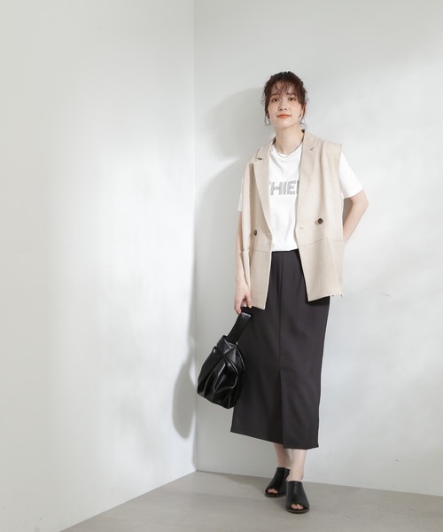 N.（N. Natural Beauty Basic）（エヌエヌナチュラルビューティーベーシック）の「◆グラフィックフレンチロゴＴシャツ（Tシャツ/カットソー・レディース・ブルー/ブラウン/オフホワイト・MEDIUM）」の21枚目の写真