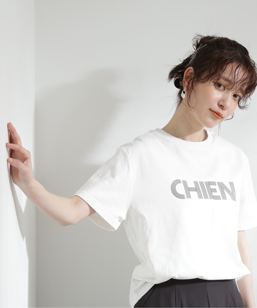 N.（N. Natural Beauty Basic）（エヌエヌナチュラルビューティーベーシック）の「◆グラフィックフレンチロゴＴシャツ（Tシャツ/カットソー・レディース・ブルー/ブラウン/オフホワイト・MEDIUM）」の4枚目の写真