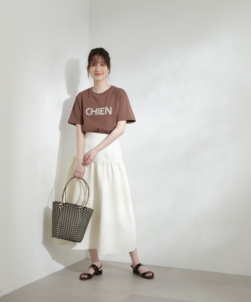 N.（N. Natural Beauty Basic）（エヌエヌナチュラルビューティーベーシック）の「◆グラフィックフレンチロゴＴシャツ（Tシャツ/カットソー・レディース・ブルー/ブラウン/オフホワイト・MEDIUM）」の11枚目の写真