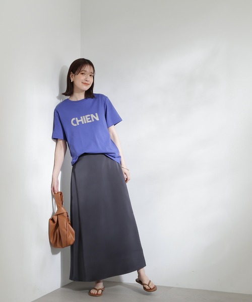 N.（N. Natural Beauty Basic）（エヌエヌナチュラルビューティーベーシック）の「◆グラフィックフレンチロゴＴシャツ（Tシャツ/カットソー・レディース・ブルー/ブラウン/オフホワイト・MEDIUM）」の12枚目の写真