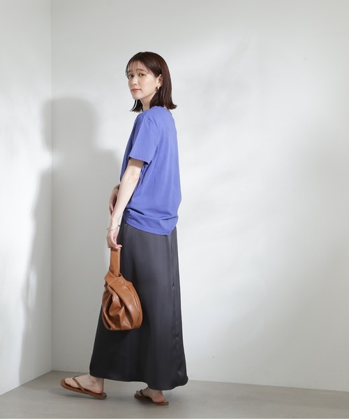 N.（N. Natural Beauty Basic）（エヌエヌナチュラルビューティーベーシック）の「◆グラフィックフレンチロゴＴシャツ（Tシャツ/カットソー・レディース・ブルー/ブラウン/オフホワイト・MEDIUM）」の16枚目の写真