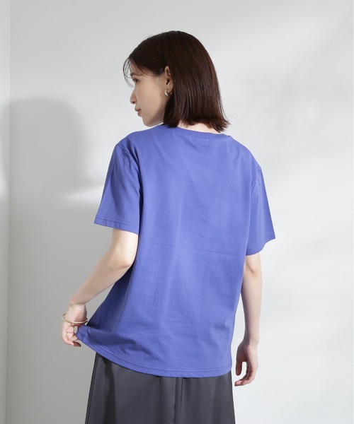 N.（N. Natural Beauty Basic）（エヌエヌナチュラルビューティーベーシック）の「◆グラフィックフレンチロゴＴシャツ（Tシャツ/カットソー・レディース・ブルー/ブラウン/オフホワイト・MEDIUM）」の6枚目の写真