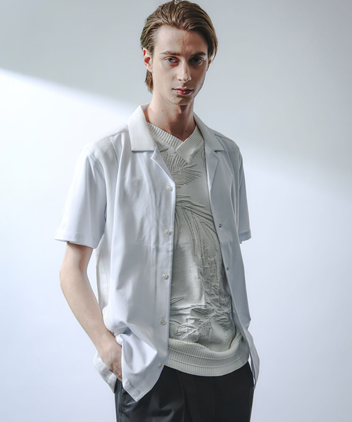 5351 POUR LES HOMMES（ゴーサンゴーイチプールオム）の「コンビネーションメッシュ 半袖シャツ（シャツ/ブラウス・メンズ・ブラック/ネイビー/ホワイト・46/48/50）」の16枚目の写真