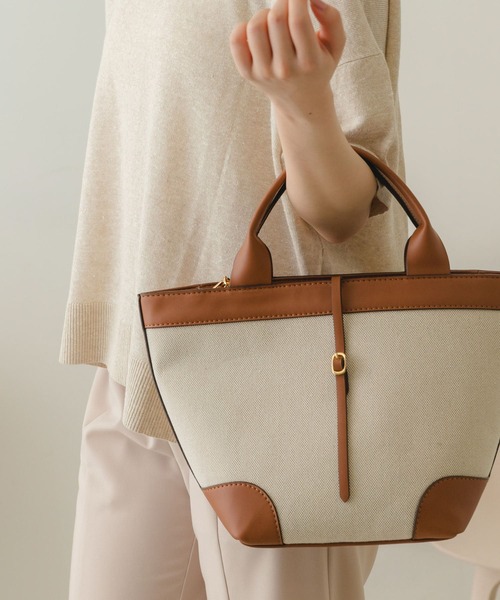RODE SKO（ロデスコ）の「キャンバスコンビ2WAYバッグ（トートバッグ・レディース・ブラック/キャメル・ONE）」の7枚目の写真