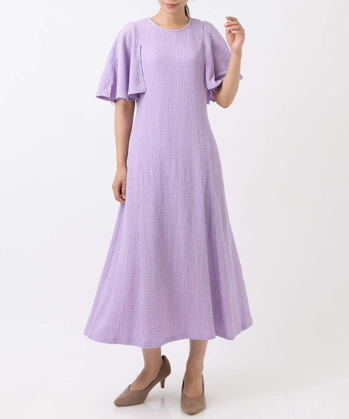 a.v.v（アーヴェヴェ）の「秒映えケープスリーブワンピース（ワンピース・レディース・ライトパープル/クリーム/ブラック・34/42/38/40/36）」の17枚目の写真