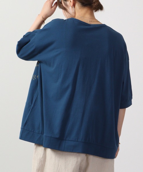 Emago(イマゴ)の「EMAGO 切替え花刺繍 六分袖(カーディガン/ボレロ・レディース・ネイビー/オリーブ系/ブルー・FREE)」の13枚目の写真