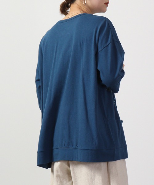 Emago(イマゴ)の「EMAGO 切替え花刺繍 六分袖(カーディガン/ボレロ・レディース・ネイビー/オリーブ系/ブルー・FREE)」の12枚目の写真
