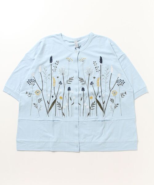 Emago(イマゴ)の「EMAGO 切替え花刺繍 六分袖(カーディガン/ボレロ・レディース・ネイビー/オリーブ系/ブルー・FREE)」の15枚目の写真