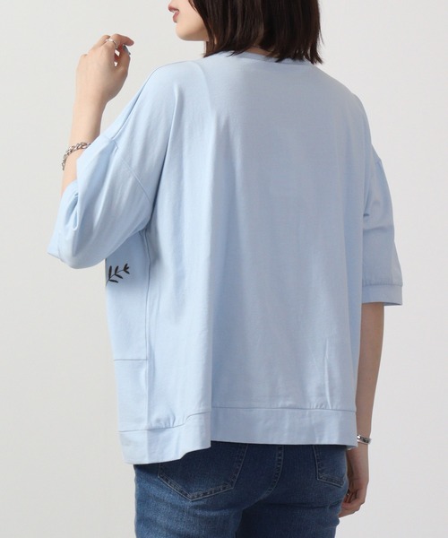 Emago(イマゴ)の「EMAGO 切替え花刺繍 六分袖(カーディガン/ボレロ・レディース・ネイビー/オリーブ系/ブルー・FREE)」の20枚目の写真