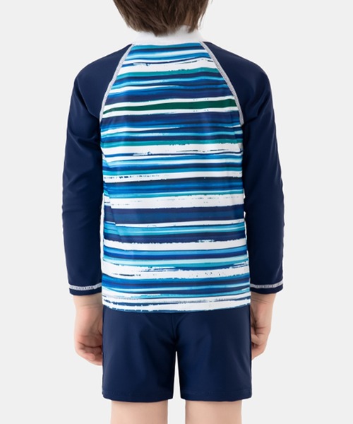 TeddyShop（テディショップ）の「キッズ 長袖プチハイネックラッシュガード+ショートパンツ+キャップ ３点セット（ラッシュガード・キッズ・ネイビー/グリーン系その他/ブルー系その他・120cm/130cm/140cm/90cm/100cm/110cm）」の15枚目の写真