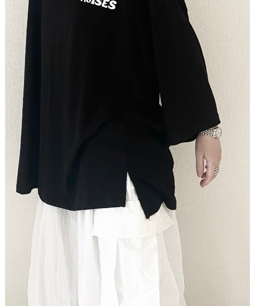 YACA(ヤーカ)の「logo print sheer tshirt/ロゴプリントシアーTシャツ(Tシャツ/カットソー・レディース・ホワイト/ブラック・FREE)」の3枚目の写真