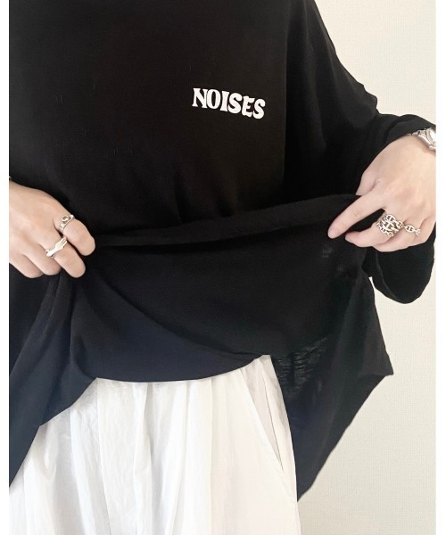 YACA(ヤーカ)の「logo print sheer tshirt/ロゴプリントシアーTシャツ(Tシャツ/カットソー・レディース・ホワイト/ブラック・FREE)」の6枚目の写真