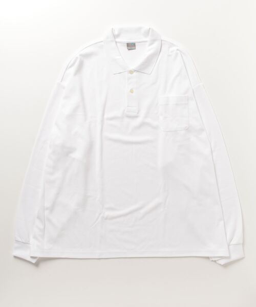 ONE DAY KMC （ワンデイケーエムシー）の「KK POLOIZM / ＤＲＹ長袖ポロシャツ（ポロシャツ・メンズ・ブラック/サックスブルー/ホワイト/ネイビー/ロイヤルブルー・X3(6L～7L)）」の10枚目の写真