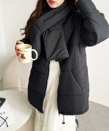 GeeRA | ストール付ノーカラーフェイクダウンコート(ダウンジャケット/コート)