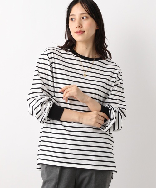 GLOBAL WORK（グローバルワーク）の「ヘビロッTEE袖ボリューム/906269（Tシャツ/カットソー・レディース・オフホワイト/ホワイト系その他/ベージュ/ベージュ系その他/ネイビー系・MEDIUM/LARGE）」の22枚目の写真