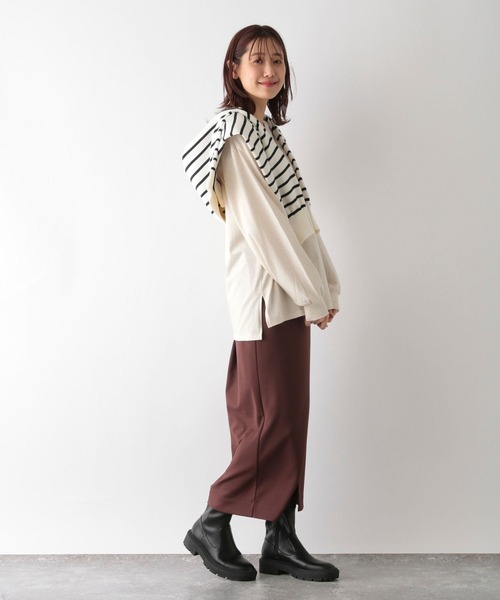 GLOBAL WORK（グローバルワーク）の「ヘビロッTEE袖ボリューム/906269（Tシャツ/カットソー・レディース・オフホワイト/ホワイト系その他/ベージュ/ベージュ系その他/ネイビー系・MEDIUM/LARGE）」の18枚目の写真