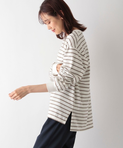 GLOBAL WORK（グローバルワーク）の「ヘビロッTEE袖ボリューム/906269（Tシャツ/カットソー・レディース・オフホワイト/ホワイト系その他/ベージュ/ベージュ系その他/ネイビー系・MEDIUM/LARGE）」の9枚目の写真