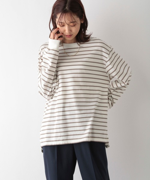 GLOBAL WORK（グローバルワーク）の「ヘビロッTEE袖ボリューム/906269（Tシャツ/カットソー・レディース・オフホワイト/ホワイト系その他/ベージュ/ベージュ系その他/ネイビー系・MEDIUM/LARGE）」の14枚目の写真