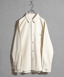 JOHN'S CLOSET | 【a】6.5oz デニム/ツイル ワンポイント刺繍 ルーズサイズ 長袖シャツ(シャツ/ブラウス)