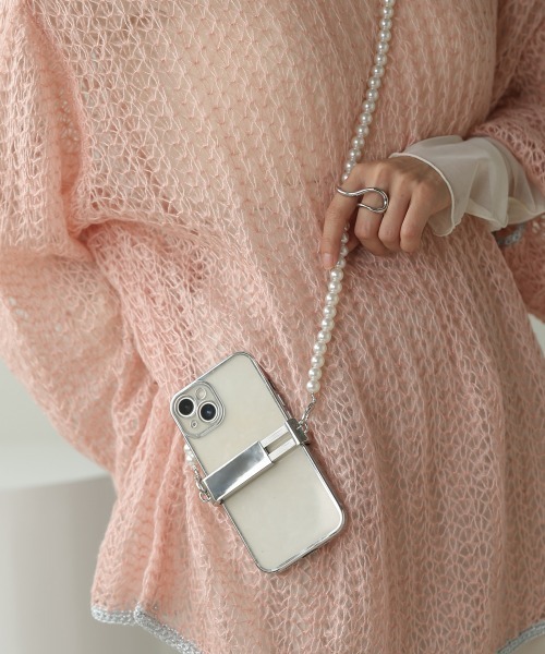 Bab（バブ）の「パールスマホショルダー（スマホグッズ・レディース・アイボリー・ONESIZE）」の2枚目の写真