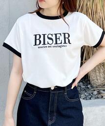 ふくれ刺しゅうリンガーTシャツ/A