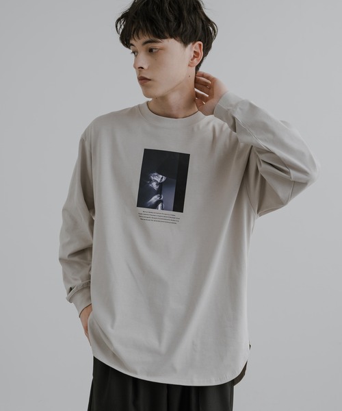 Rocky Monroe（ロッキーモンロー）の「シルケットライク フロントプリントロングスリーブTシャツ（Tシャツ/カットソー・メンズ・ホワイト系/グレー/グレー系/ホワイト/ブラック系/ブラック・L/LL/M）」の5枚目の写真