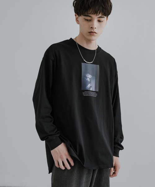 Rocky Monroe（ロッキーモンロー）の「シルケットライク フロントプリントロングスリーブTシャツ（Tシャツ/カットソー・メンズ・ホワイト系/グレー/グレー系/ホワイト/ブラック系/ブラック・L/LL/M）」の13枚目の写真