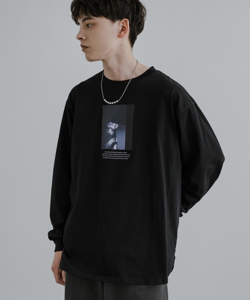 Rocky Monroe（ロッキーモンロー）の「シルケットライク フロントプリントロングスリーブTシャツ（Tシャツ/カットソー・メンズ・ホワイト系/グレー/グレー系/ホワイト/ブラック系/ブラック・L/LL/M）」の14枚目の写真