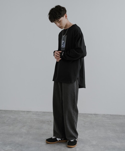 Rocky Monroe（ロッキーモンロー）の「シルケットライク フロントプリントロングスリーブTシャツ（Tシャツ/カットソー・メンズ・ホワイト系/グレー/グレー系/ホワイト/ブラック系/ブラック・L/LL/M）」の16枚目の写真