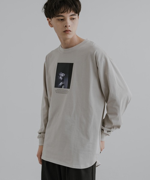 Rocky Monroe（ロッキーモンロー）の「シルケットライク フロントプリントロングスリーブTシャツ（Tシャツ/カットソー・メンズ・ホワイト系/グレー/グレー系/ホワイト/ブラック系/ブラック・L/LL/M）」の22枚目の写真