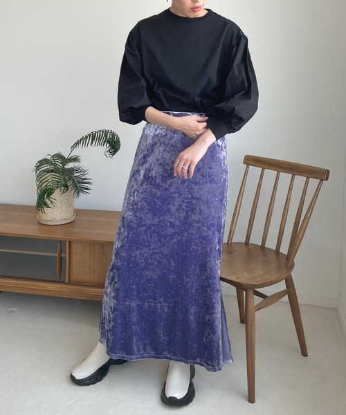 LOWRYS FARM(ローリーズファーム)の「ソデキリカエボリューム8分袖 970312(Tシャツ/カットソー・レディース・ネイビー/ブラック/ホワイト・FREE)」の6枚目の写真
