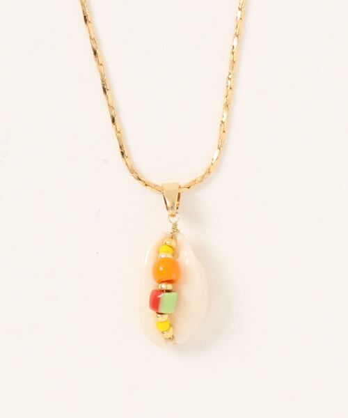 チャイハネ（チャイハネ）の「【チャイハネ】キーレトネックレス（ネックレス・レディース・グリーン/オレンジ・FREE）」の2枚目の写真