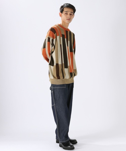 niko and...(ニコアンド)の「積み木カラーブロックニットプルオーバー(ニット/セーター・メンズ・ベージュ/ライトグレー・LARGE/MEDIUM)」の8枚目の写真