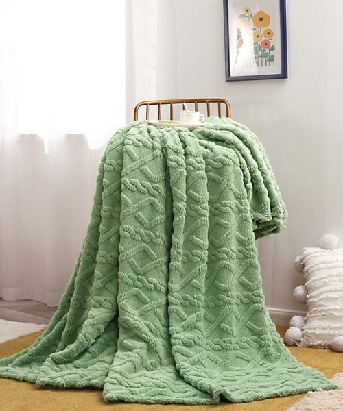 aimoha（アイモハ）の「aimoha homeエンポス加工ブランケット (AW)（ブランケット・レディース・グリーン/オフホワイト/ピンク/イエロー/グレー・MEDIUM/SMALL/LARGE/X-SMALL）」の3枚目の写真