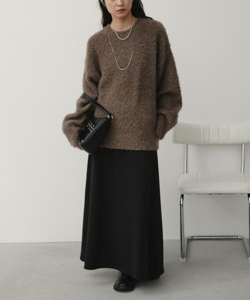 Aunt Marie's（アントマリーズ）の「【ロングセラー！】ミックスブークレニット（ニット/セーター・レディース・チャコールグレー/ライトグレー/グリーン/レッド/ホワイト/ブラウン/コーラルピンク/イエロー/ブルー/モカ/ダークブルー/ライトグリーン・FREE）」の19枚目の写真