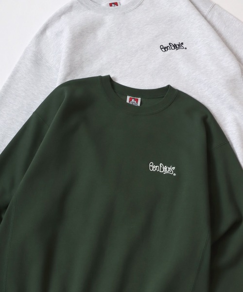 BEN DAVIS（ベンデイビス）の「BEN DAVIS/ベンデイビス HEAVY SWEAT CREW/オーバーサイズ 裏起毛 ロゴ ワンポイント刺繍 スウェット トレーナー（スウェット・メンズ・ダークグリーン/ネイビー/オレンジ/ブラック/オートミール/オフホワイト・L/XL/M）」の5枚目の写真
