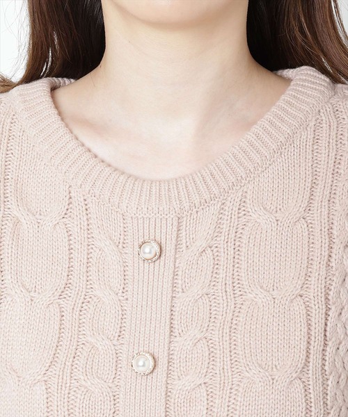 WILLSELECTION(ウィルセレクション)の「ケーブルフロントボタンニットワンピース(ワンピース・レディース・オフホワイト/ベージュ/ラベンダー/ピンク/ブラック・MEDIUM)」の19枚目の写真
