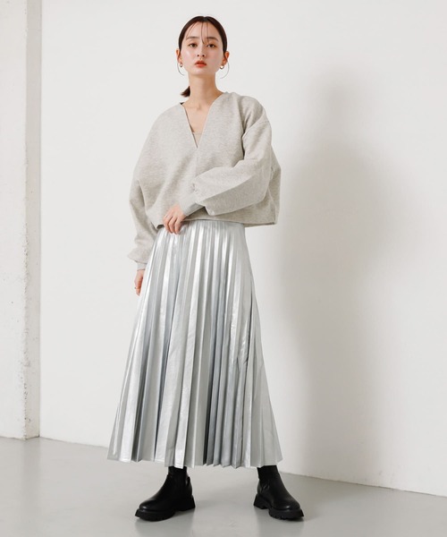 SENSE OF PLACE by URBAN RESEARCH(センスオブプレイスバイアーバンリサーチ)の「フェイクレザーロングプリーツスカート(スカート・レディース・ブラック/ライトベージュ/ブラウン/シルバー・ONE)」の22枚目の写真