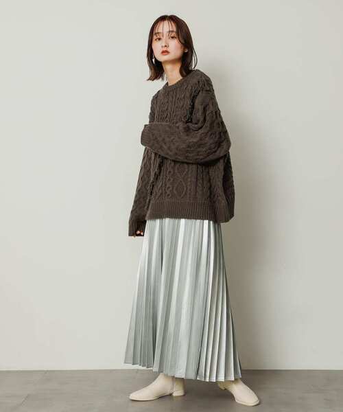 SENSE OF PLACE by URBAN RESEARCH(センスオブプレイスバイアーバンリサーチ)の「フェイクレザーロングプリーツスカート(スカート・レディース・ブラック/ライトベージュ/ブラウン/シルバー・ONE)」の14枚目の写真