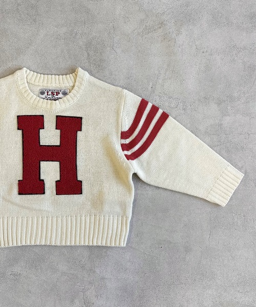 Life Support Products(ライフサポートプロダクツ)の「【おうちで洗えるニット】レタードニット(80~150cm)(ニット/セーター・キッズ・マスタード/アイボリー/グリーン/ネイビー/レッド・80/95/140/90/100/150/110/130/120)」の2枚目の写真