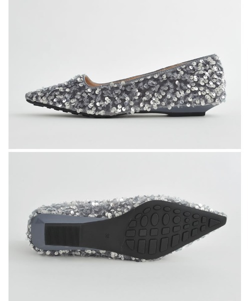 MEISM（ミズム）の「[MEISM by Re:EDIT]スパンコールフラットパンプス（パンプス・レディース・シルバー/ブラック・LARGE/SMALL/MEDIUM）」の6枚目の写真