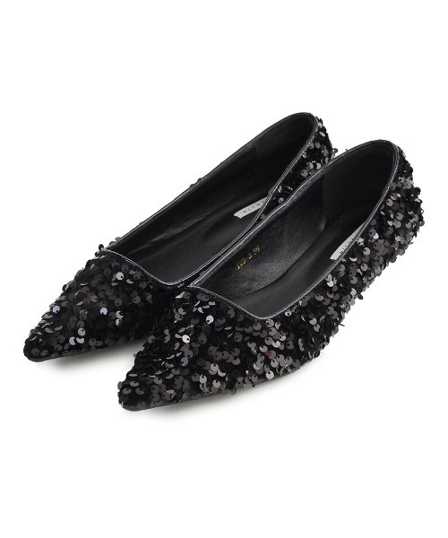 MEISM（ミズム）の「[MEISM by Re:EDIT]スパンコールフラットパンプス（パンプス・レディース・シルバー/ブラック・LARGE/SMALL/MEDIUM）」の4枚目の写真