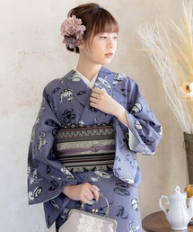 KIMONOMACHI(キモノマチ)のレディース 洗える着物単品 袷着物 M/L サイズ KIMONOMACHI オリジナル アフタヌーンティー ハロウィンコーデ(着物)