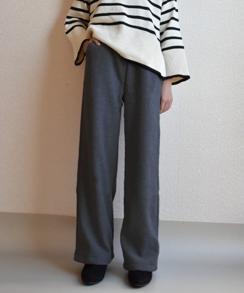 Coo+i（クーイ）の「裏起毛スウェットパンツ ポケットあり（スウェットパンツ・レディース・ブラック/グレー/カーキ/チャコールグレー/モカ・L/M）」の2枚目の写真