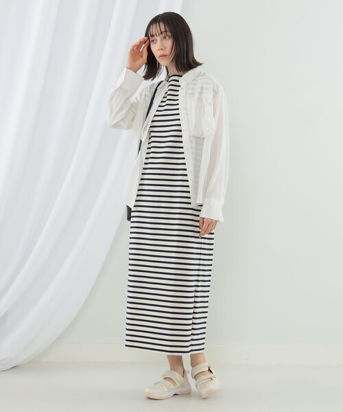 Ray BEAMS(レイビームス)の「ORCIVAL × Ray BEAMS / 別注 Lourd ワンピース(ワンピース・レディース・オフホワイト/グレー・ONE SIZE)」の3枚目の写真