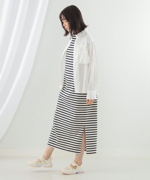 Ray BEAMS(レイビームス)の「ORCIVAL × Ray BEAMS / 別注 Lourd ワンピース(ワンピース・レディース・オフホワイト/グレー・ONE SIZE)」の5枚目の写真